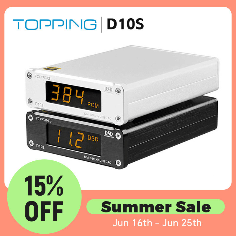 TOPPING D10s MINI Digital USB DAC XMOS XU208 ES9038Q2M PCM384KHz DSD256 Audio HIFI Decoder & D10