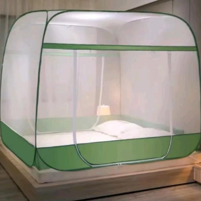 Kelambu kotak anti nyamuk Tenda Lipat dewasa Jumbo Ukuran 200x200 cm portabel selambu lipat dewasa