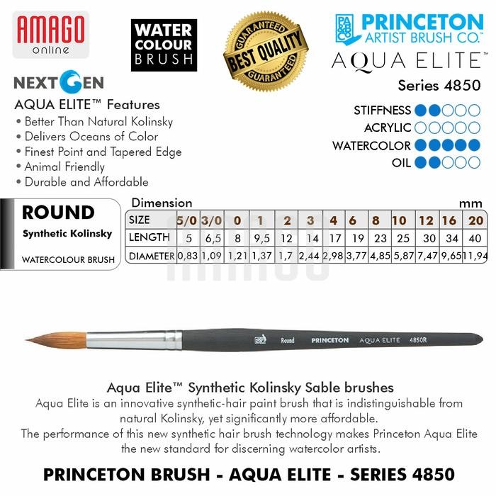 

KUAS - PRINCETON AQUA ELITE BRUSH - ROUND - 4850 SERIES - PILIH UKURAN