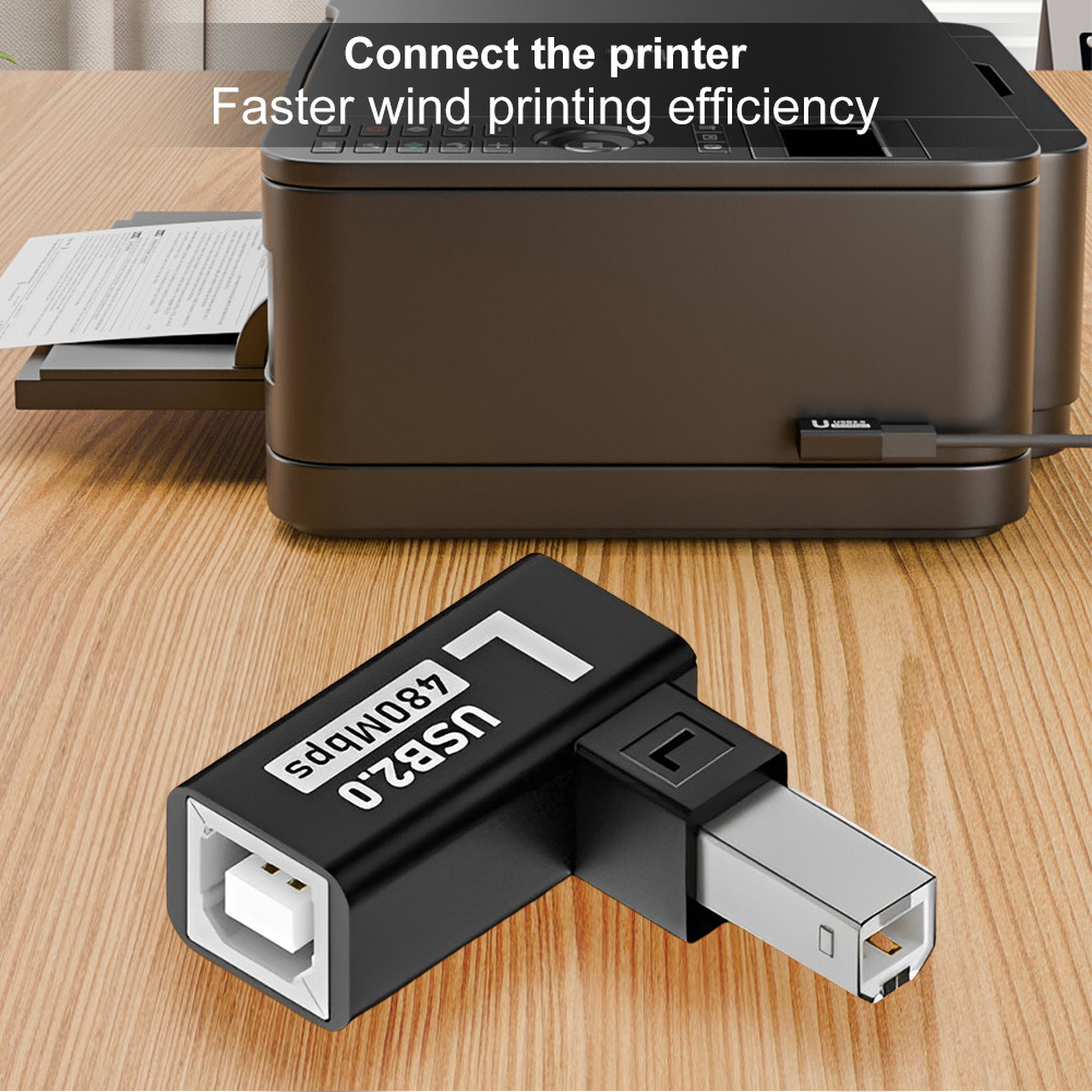 USB 2.0 Printer Adapter USB 2.0 Male To Female 90 Degree USB B Printer Adapter Extension Plug