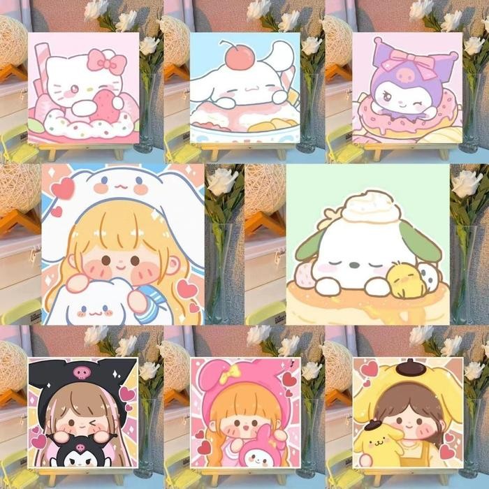 

DIY 20X20cm Canvas Painting By Number / Melukis Mewarnai Kanvas Nomor Prakarya Anak