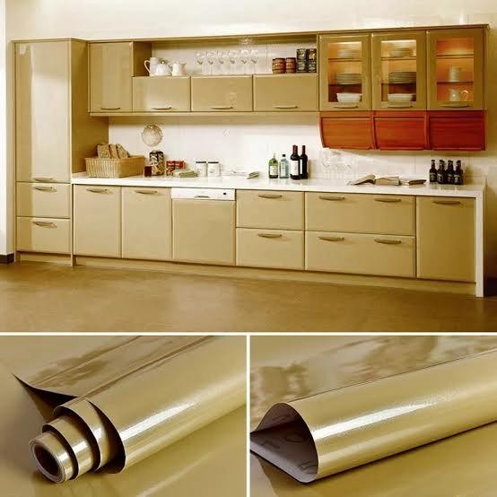 wallpaper dapur kitchen set polos glossy anti minyak