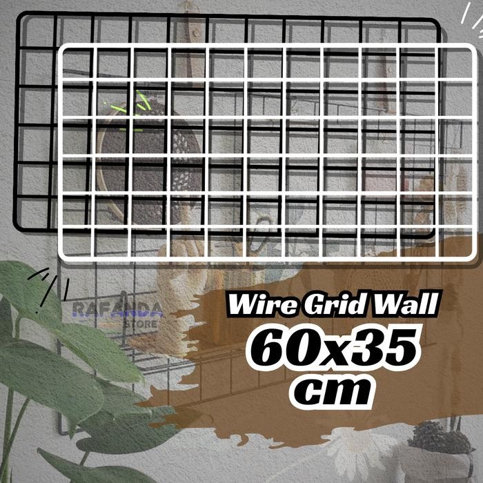 Wire grid wall 60x30 ram besi hijang gantungan aksesoris poto polaroid