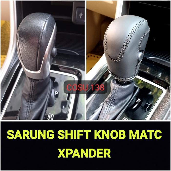 Sarung Kulit Asli Cover Shift Knob Tuas Matic Mitsubishi Xpander