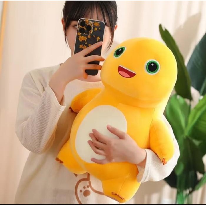Boneka Dino Kuning Nailong Jumbo Cartoon Dinosaurus Naloong Susu Naga boneka Anime