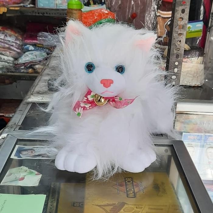 boneka kucing anggora putih white XL