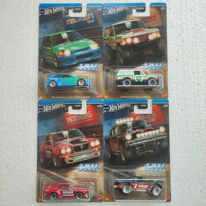 HotWheels Honda Civic Mazda RX Range Rover Speed Graphics Falken - HW JDM Rare Langka Koleksi Hobi