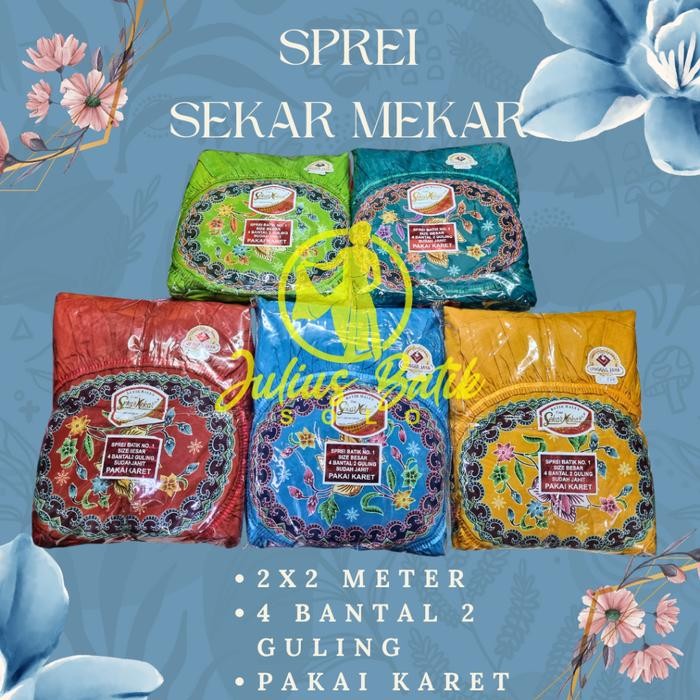 TERLARIS Sprei batik sekar mekar produksi unggul jaya - Sprei Ukuran 200 x 200 cm - Sprei ukuran 2x2