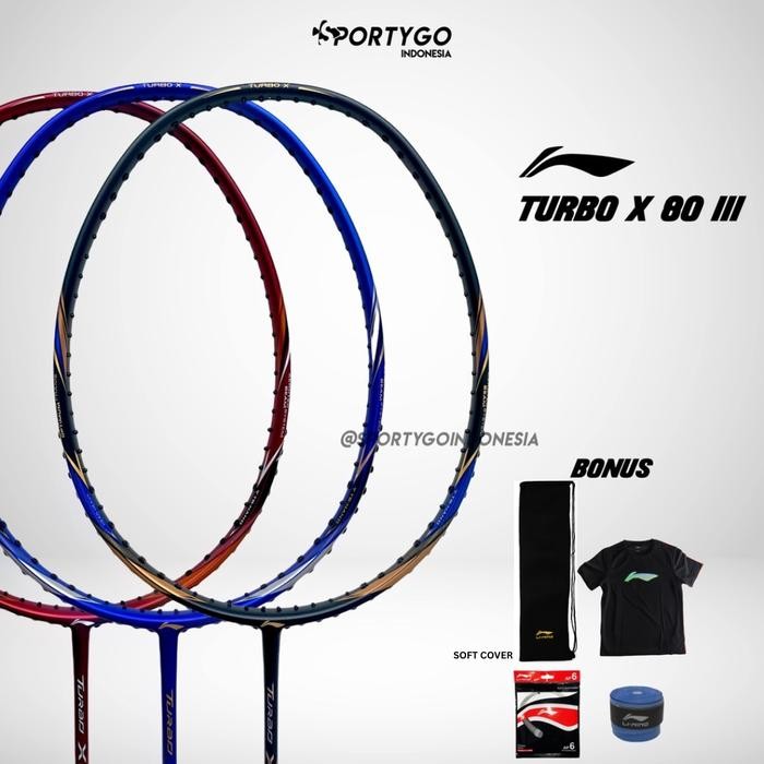 Raket Lining TURBO X 80 III Badminton Original best seller