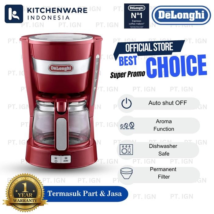 Delonghi ICM14011.R Drip Coffee Maker Mesin Kopi ICM 14011 Red