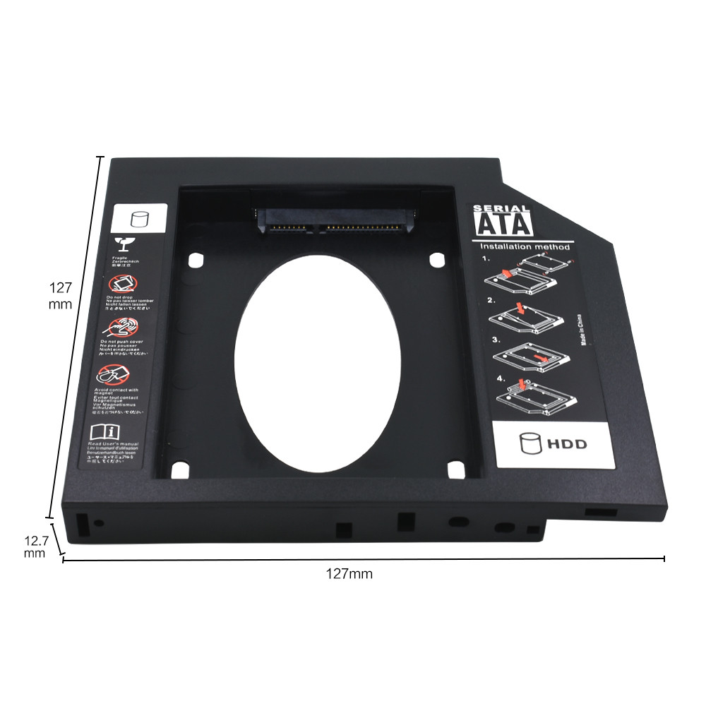 TISHRIC Plastic HDD Caddy 9.5 Or 12.7mm SATA 3.0 Optibay 2.5'' SSD DVD Hard Disk Driver CD-ROM