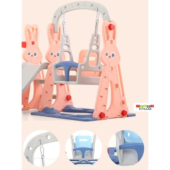 Happy Play Rabbit Softplay Slide Swing Basket WM 19072 19073 Mainan Perosotan Ayunan Kelinci Murah