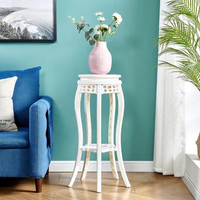 Furnibest Rak Pot Bunga Rak Pot Hias Plastik Standing Rak Pot Minimalis