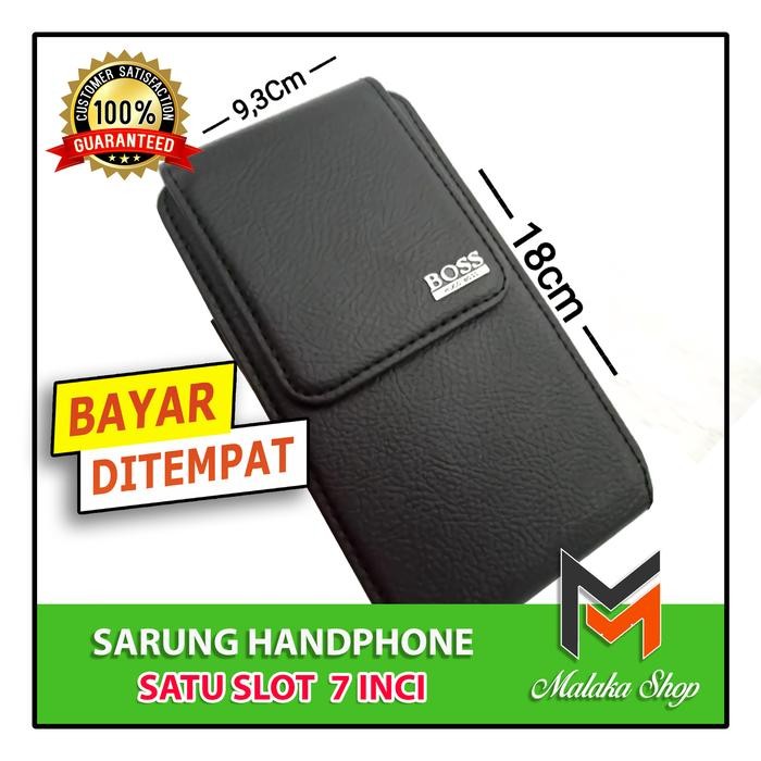 Dompet / Sarung hp pinggang kulit 1 slot ukuran 7 inci kopel gesper