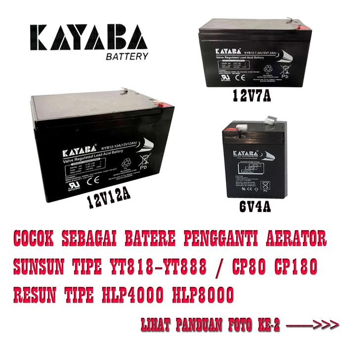 Accu Aki Kayaba Batere Pengganti Aerator Sunsun Tipe Yt Dan Cp Aerator Resun Hlp Battery Baterai