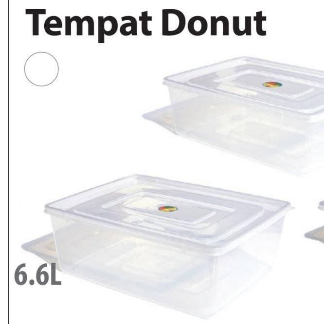 KOTAK MAKAN KOTAK DONAT BOX KUE PLASTIK TRANSPARAN PLASTIK 6600ML