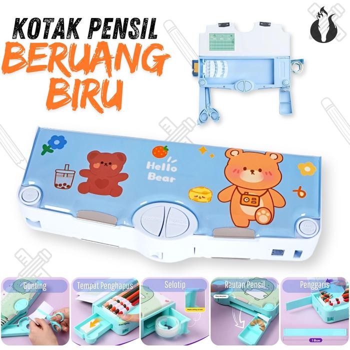 

TERMURAH Matougui - Kotak Alat Tulis/Kotak Pensil Pola Kartun Rautan Kapasitas/Tempat Pensil Dua