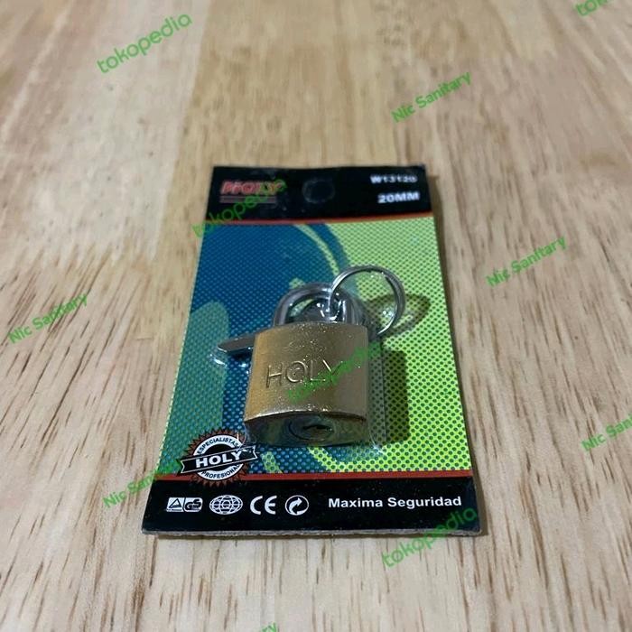 GEMBOK KOPER MURAH KUNING 20 MM KECIL HOLY GEMBOK TAS KECIL PRESS KODE 1411