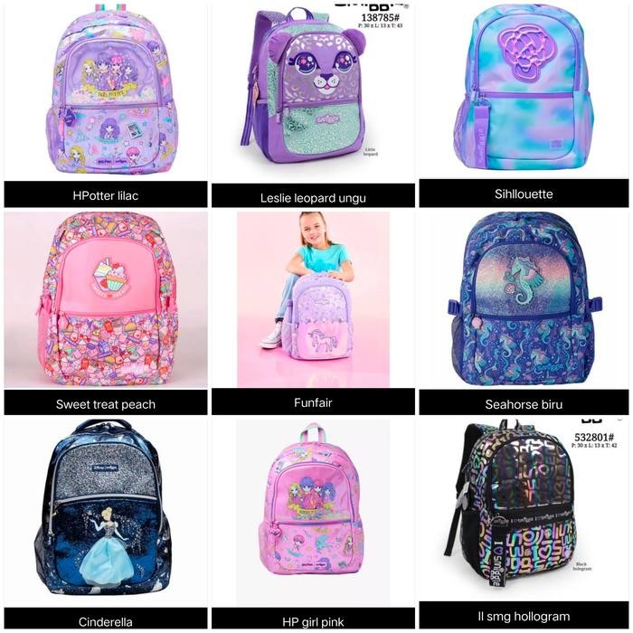 TAS RANSEL SMIGGLE IUNICORN, KITTY, SEAHORSE, I LOVE SMIGGLE, FUNFAIR