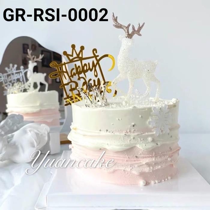 GR-RSI-0002 Cake topper hiasan kue figurine binatang deer rusa