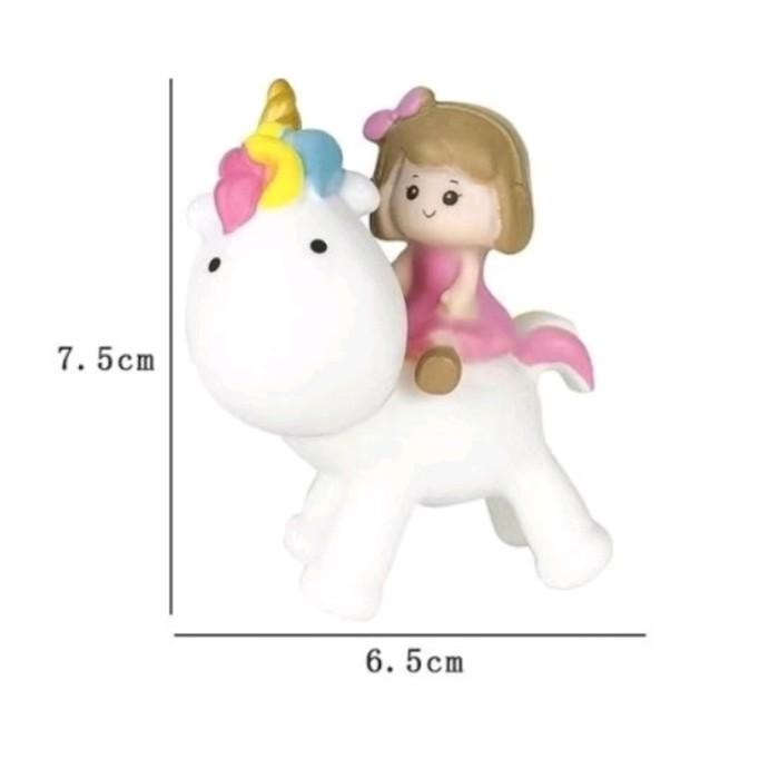 Topper Unicorn, Hiasan kue Unicorn, mainan Unicorn, Figur Unicorn