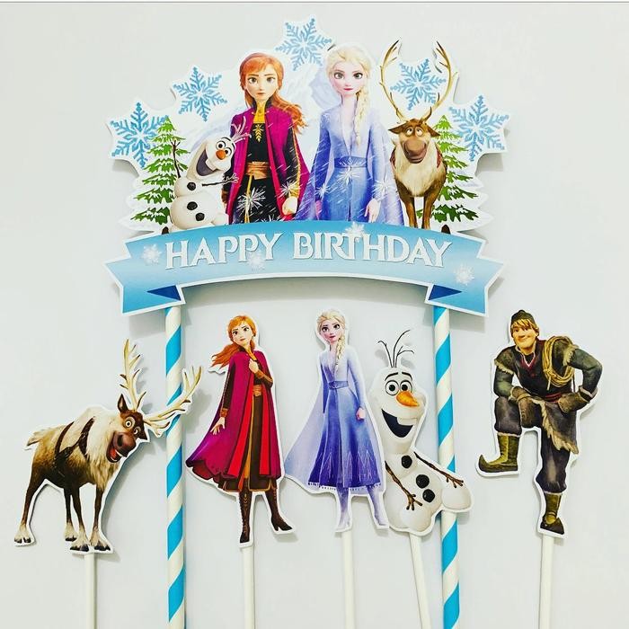 Frozen 2 Salju Topper Cake Birthday / Hiasan Kue Ulang Tahun
