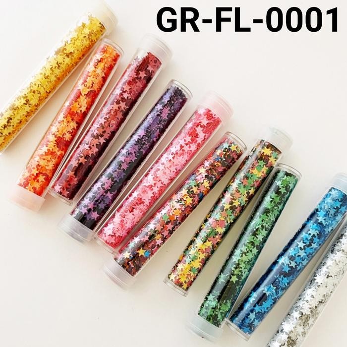 GR-FL-0001 Sprinkles glitter borci kertas emas bintang edible import