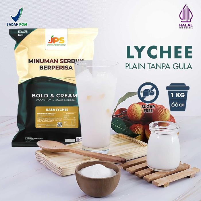 

Bubuk Minuman Leci/Lychee Plain Powder JPS Tanpa Gula