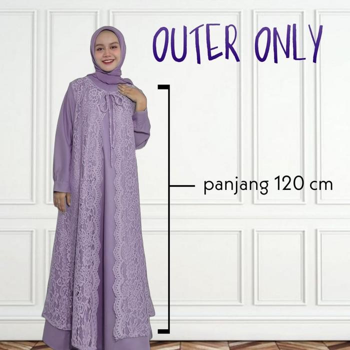 (Allthebest) Outer Brukat Clara Cardigan JUMBO Brokat Panjang Semua Ukuran Premium Luaran Pesta