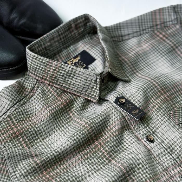 NEW Kemeja flanel semi wool premium EDGE lengan panjang unisex kemeja pria dan wanita motif kotak 83