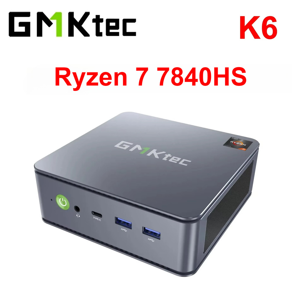 GMKtec K6 MINI PC Ryzen 7 7840HS Windows 11 Pro DDR5 32GB 1TB PCIE SSD WIFI6 BT5.2 2.5G Lan Desktop 
