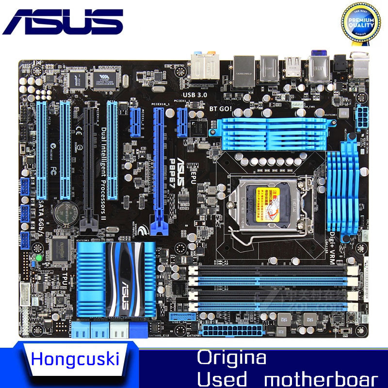 For ASUS P8P67 P67 original motherboard DDR3 LGA 1155 boards 32GB USB2,0 USB3.0 SATA3.0 Desktop moth