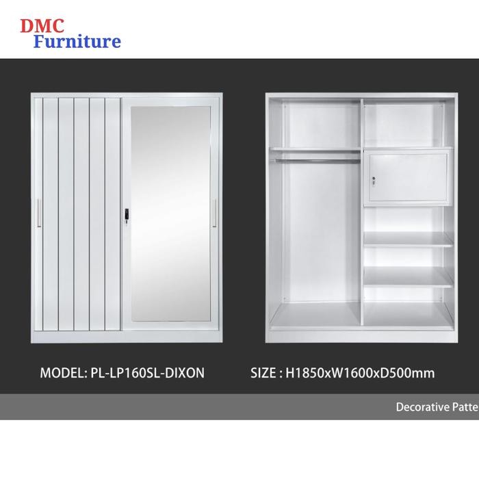 Lemari Baju Besi Sliding 160 Cm Lemari Besi 2 Pintu Jumbo Sliding Besi Lemari Pakaian Besi Jumbo 2