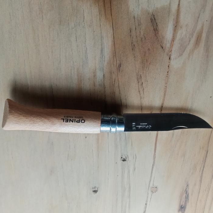pisau opinel no 8 inox bonus sarung kulit asli