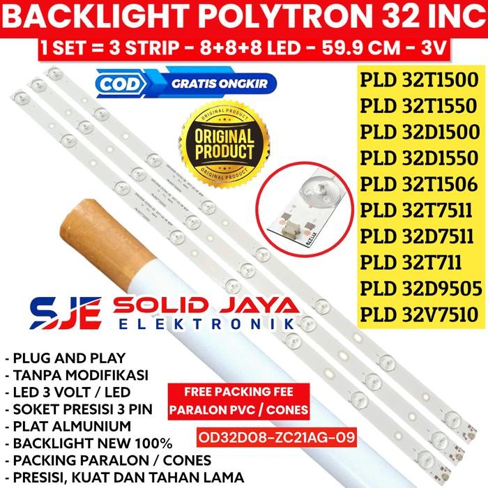 Terlaris BACKLIGHT LED POLYTRON 32 PLD32T1506 PLD32D9505 PLD32V7510 LAMPU BL 8K SALE