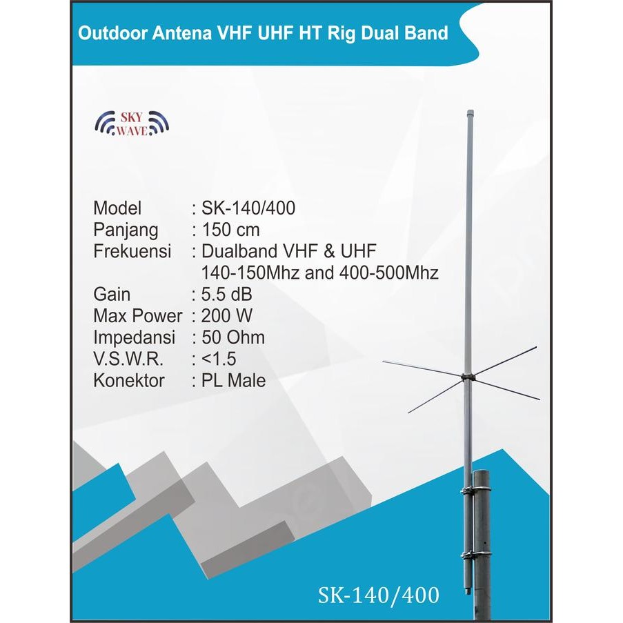 TERMURAH Outdoor Antena VHF UHF HT Rig Dual Band rumah gudang kantor