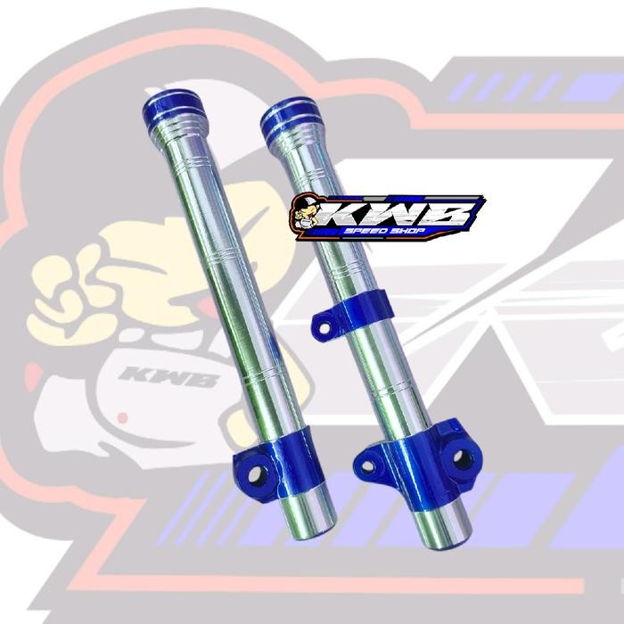 Bottom shock depan honda supra / wave original custom bubut mengkilap warna motif garis bahan