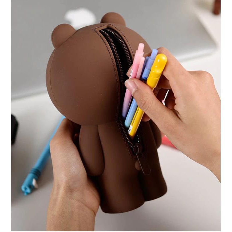 

Tempat Pensil Kotak Pensil Silicone Beruang Kotak Pensil Motif Beruang Brown