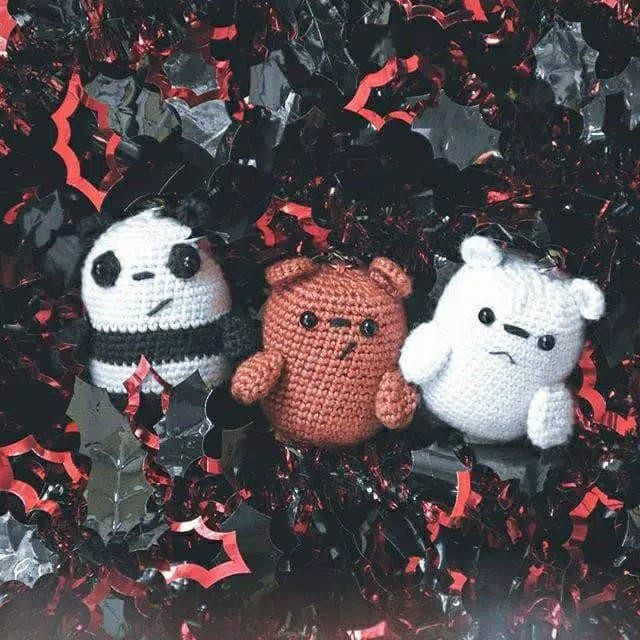 We Bare Bears (Gantungan Kunci / Keychain) Grizz, Ice Bear, Panpan