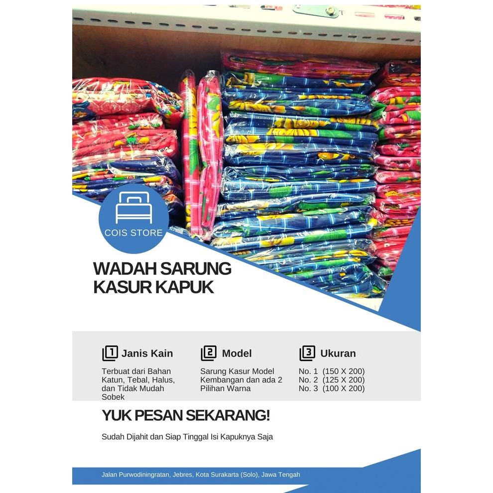 URUNG KASUR KAPUK MOTIF BUNGA SARUNG KASUR ISI KAPUK KULIT KASUR KAPUK