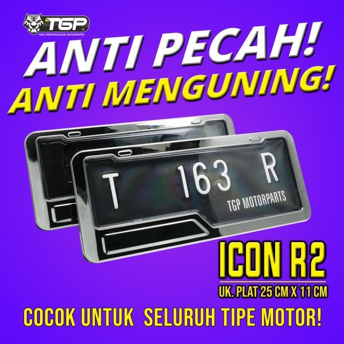 Dudukan Plat Nomor Motor ICON Chrome Aksesoris Variasi Beat Vario Nmax
