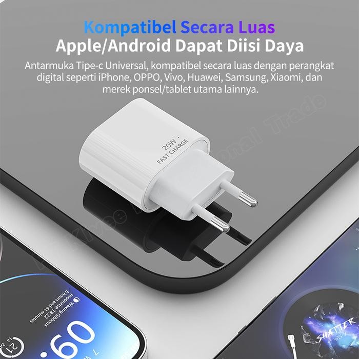 (Allthebest) KIVEE Charger iphone PD 20W Fast Charging kepala charger usb-c for ios