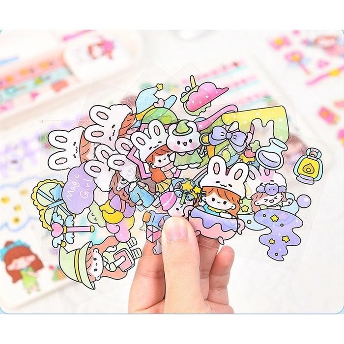 

Ellie Stiker Korea Isi 100 Pcs Sticker Deco Aesthetic /Scrapbook Momo Girl Sticker Tumbler / Diary