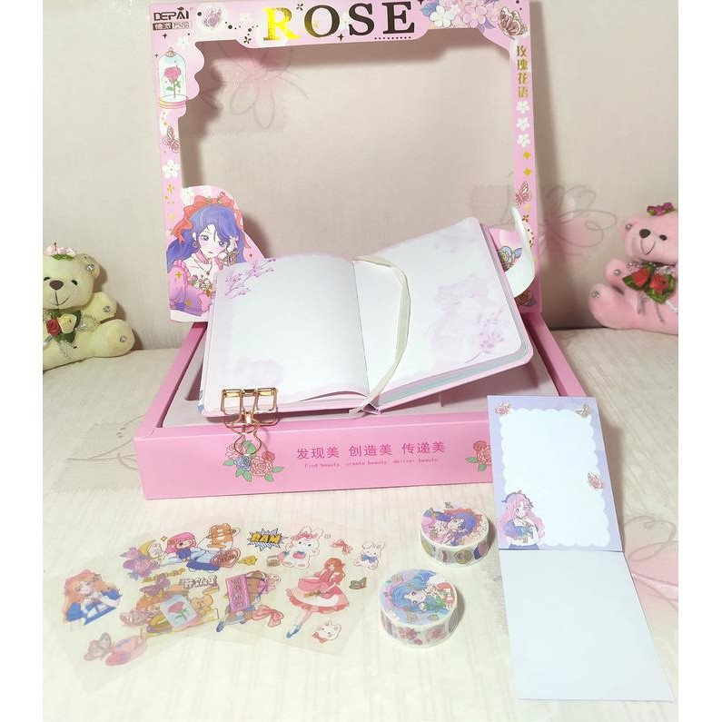 

Stiker+Buku Set Rose Set Lengkap Buku Diary Jurnal
