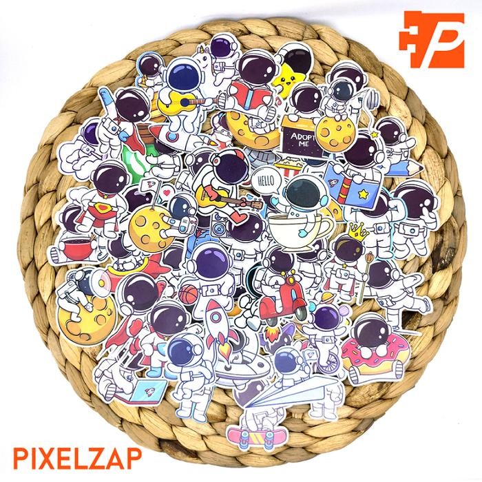 

55 Pcs Stiker Astronout Stiker Aesthetic untuk Jurnal, Scrapbook, Diary, Gift