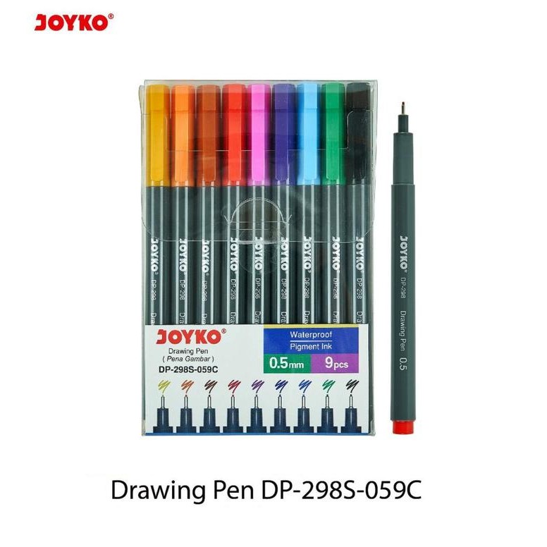 

JOYKO DRAWING PEN SET DP-298S 059C 9 WARNA [ SET ]