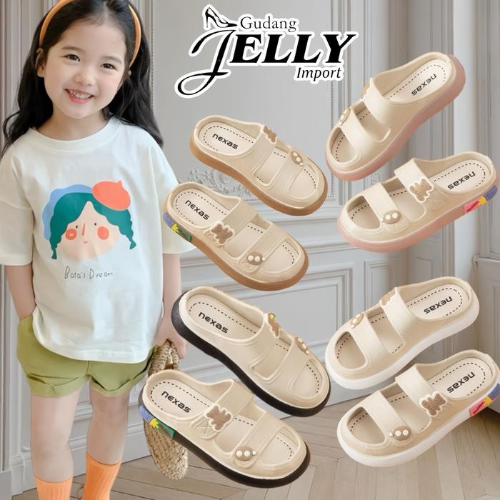 SIAPKIRIM Sepatu l Anak Sekolah BAN DUA Karakter Import / Sendal Anak Perempuan Jelly Import Cute