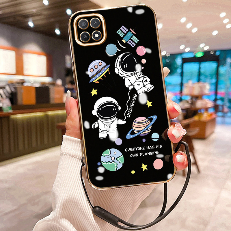 Casing Hp Untuk OPPO A15 A15s A35 Case Casing Astronot Kesing HP Cesing Silikon Softcase disepuh tal