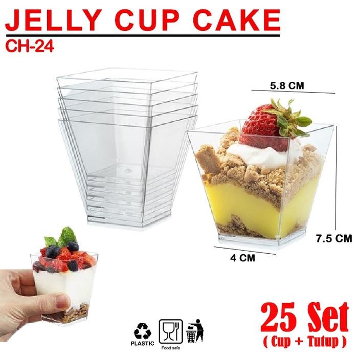 Jelly Cup + Tutup / Gelas Cup Puding Ch 24 Jelly Cup