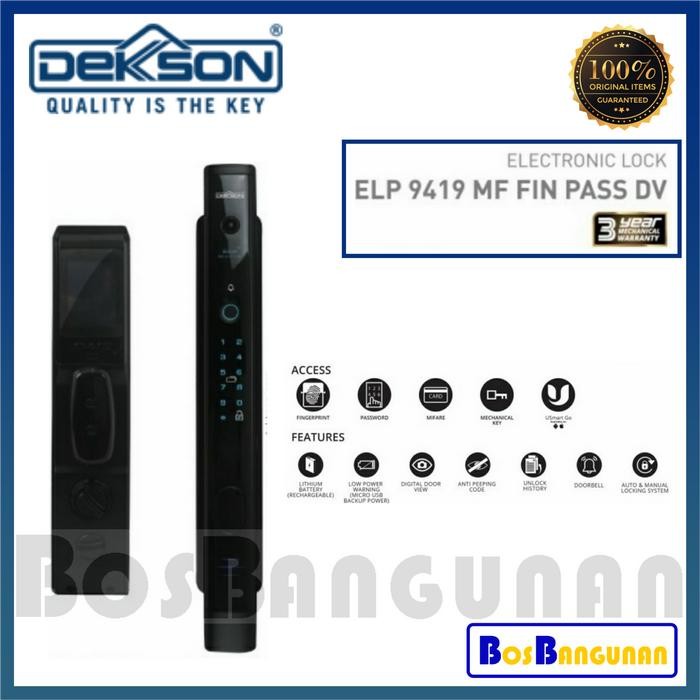 DEKKSON SMART DIGITAL ELECTRONIC LOCK ELP 9419 MF FIN PASS DV